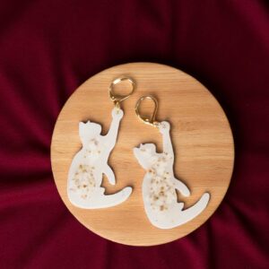 kolczyki z żywicy, kolczyki kotki