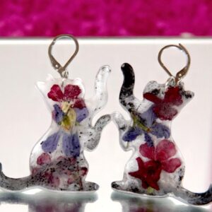 kolczyki z żywicy, kolczyki kotki