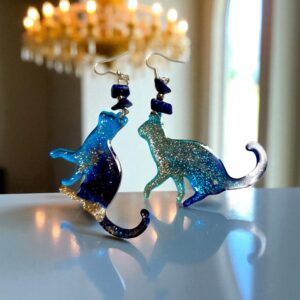 kolczyki z żywicy, kolczyki kotki