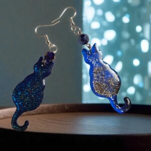 kolczyki z żywicy, kolczyki kotki