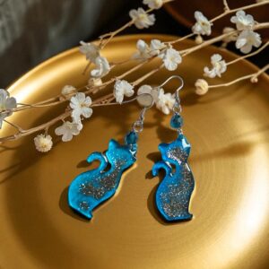 kolczyki z żywicy, kolczyki kotki