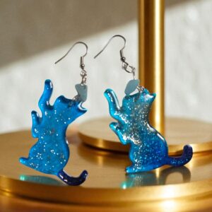 kolczyki z żywicy, kolczyki kotki