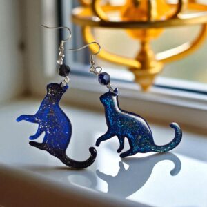 kolczyki z żywicy, kolczyki kotki