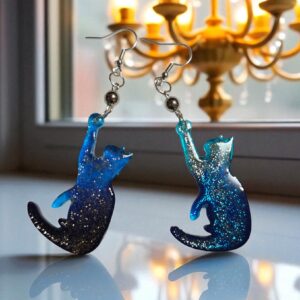 kolczyki z żywicy, kolczyki kotki